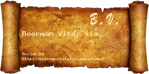 Beerman Vitália névjegykártya